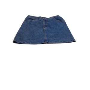 Moda Intl Vintage Denim Mini Skirt Womens 16 Blue Cotton Made in USA High Waist